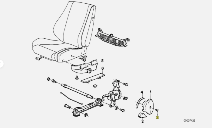 BMW E30 Zavrtanj mehanizma sedišta - Image 4