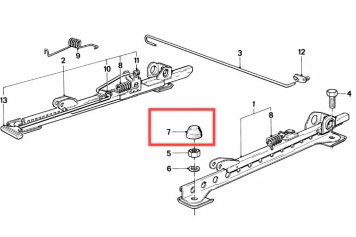 BMW E30 Poklopci klizača sedišta - Image 4